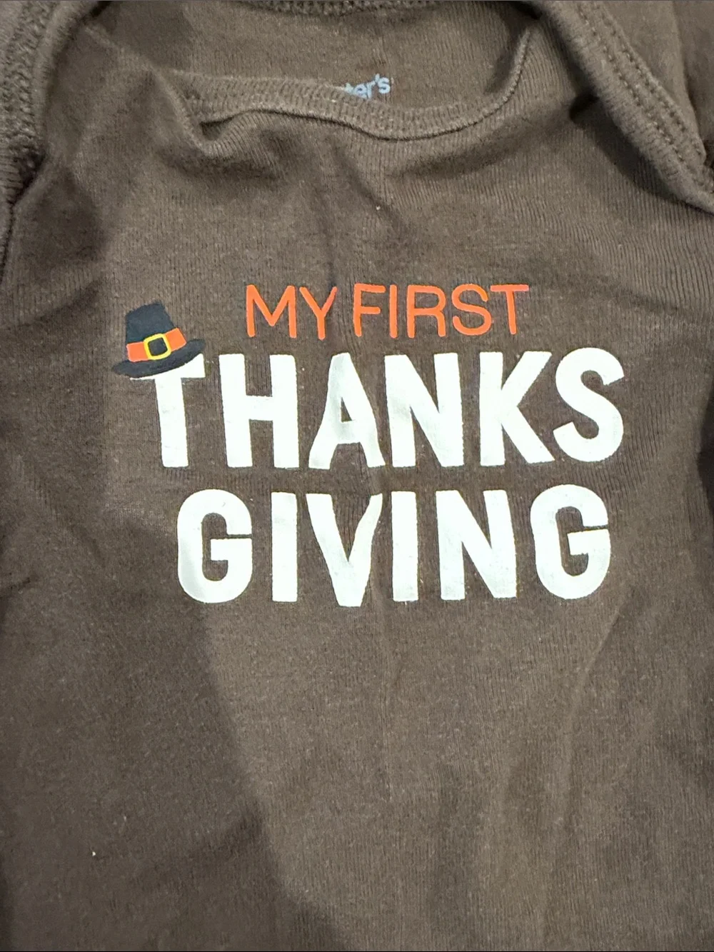 My First Thanksgiving Brown Baby One-Piece and Pants Set